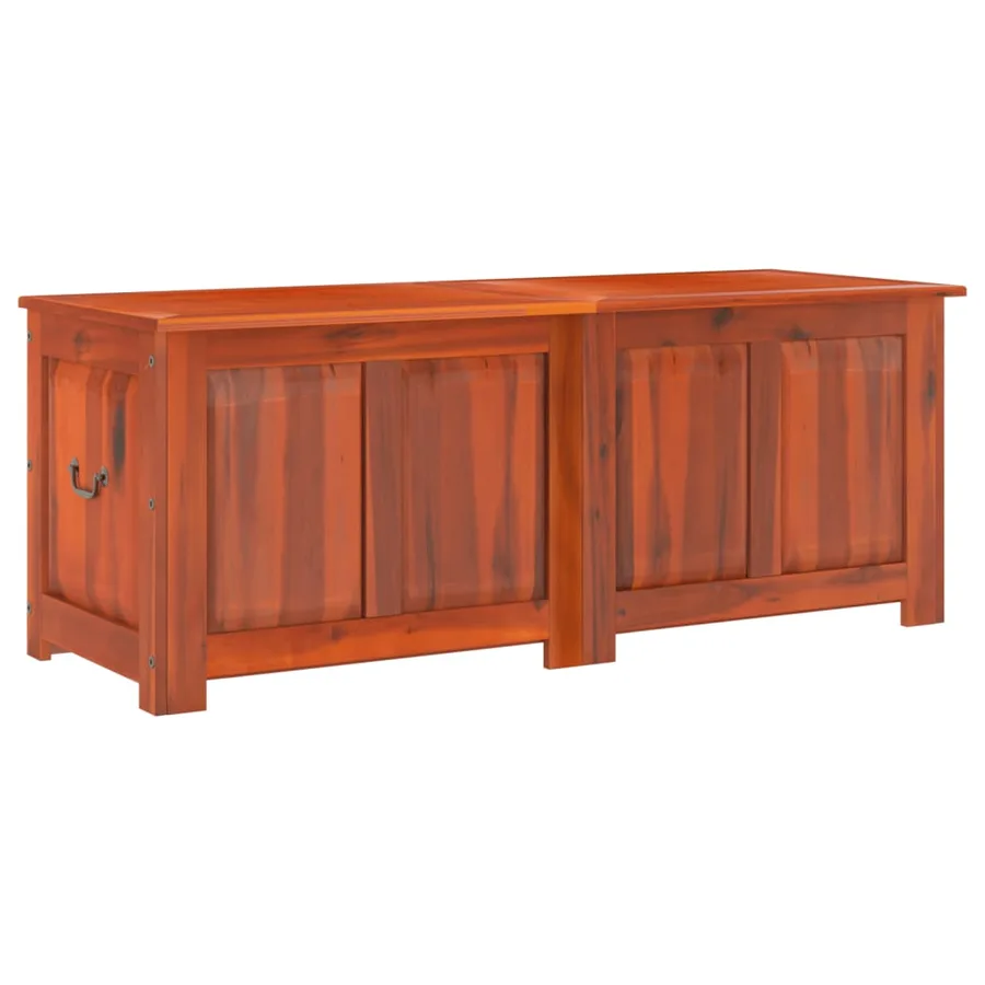 Coffre de rangement avec couvercle marron bois massif d'acacia - 2