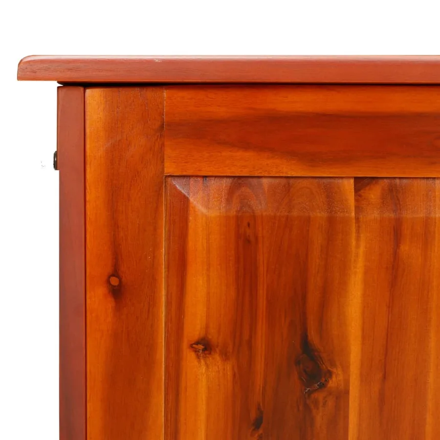 Coffre de rangement avec couvercle marron bois massif d'acacia - 8