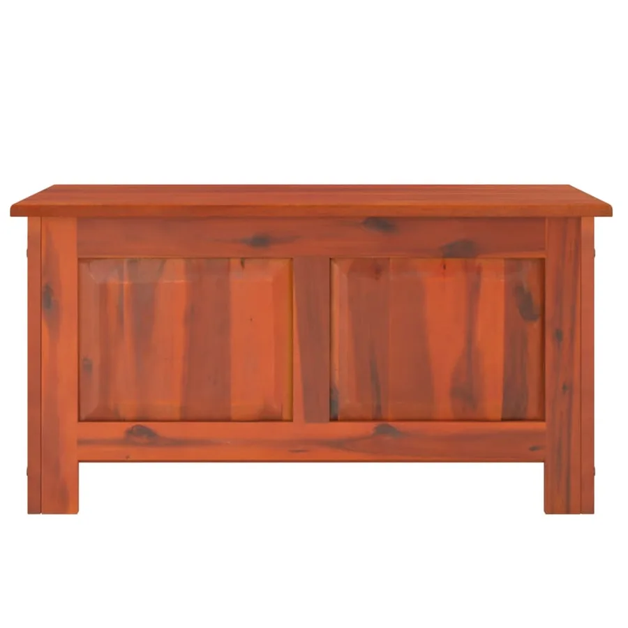 Coffre de rangement avec couvercle marron bois massif d'acacia - 4
