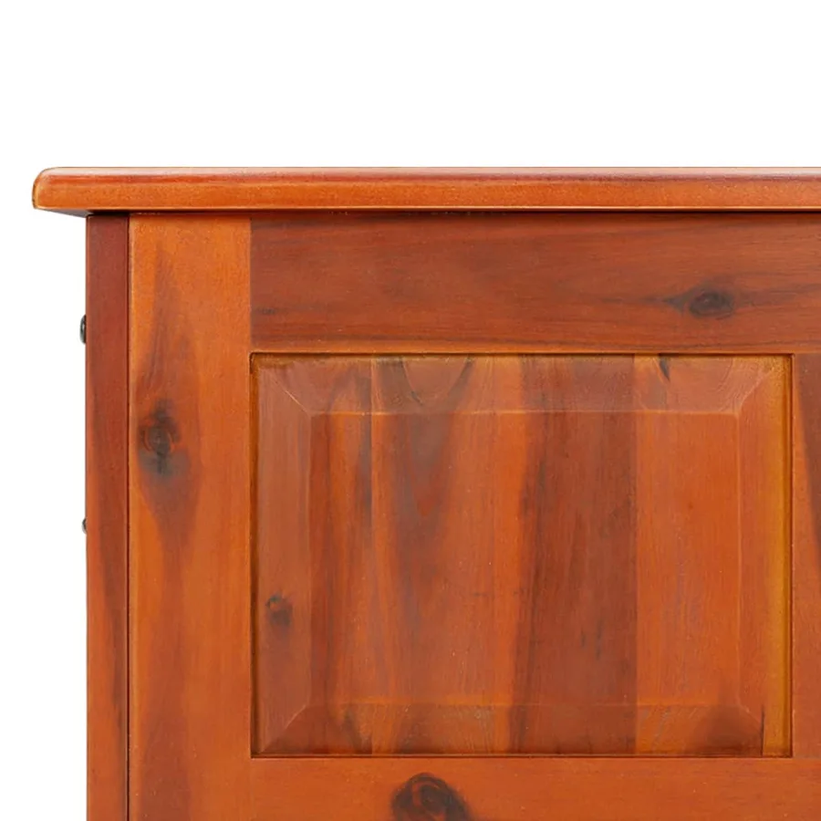 Coffre de rangement avec couvercle marron bois massif d'acacia - 8