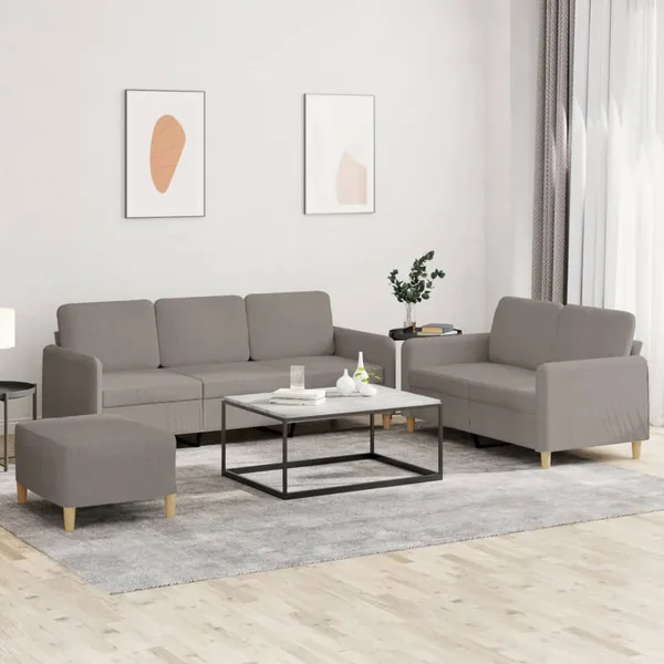 Ensemble de canapés 3 pcs avec coussins Taupe Tissu