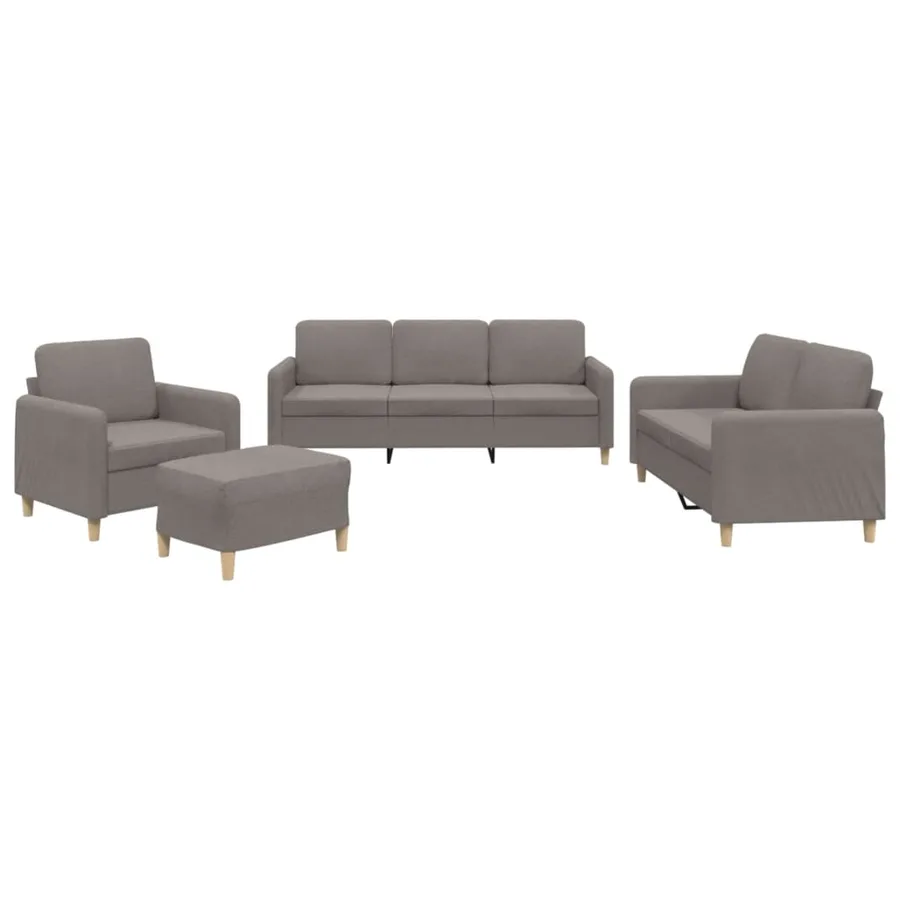 Ensemble de canapés 4 pcs avec coussins Taupe Tissu - 2