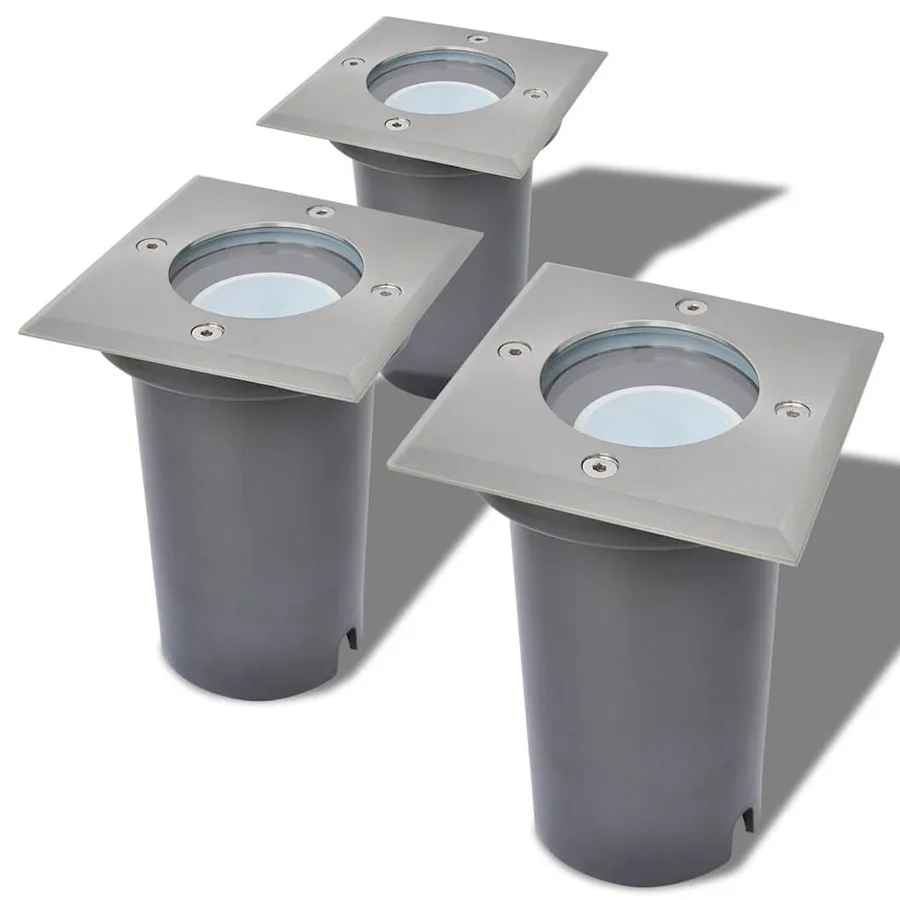 Lampes au sol à LED d'extérieur 3 pcs carré - 2