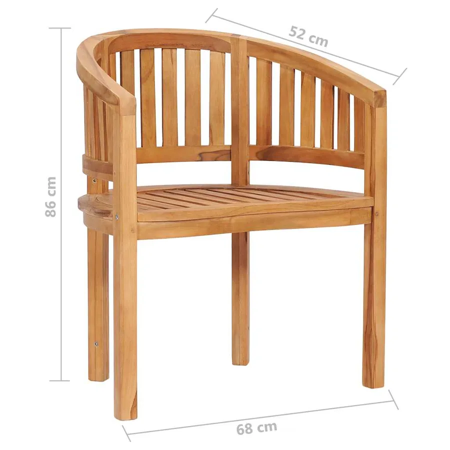 Salon de jardin 5 pcs en forme de banane Bois de teck solide - 11