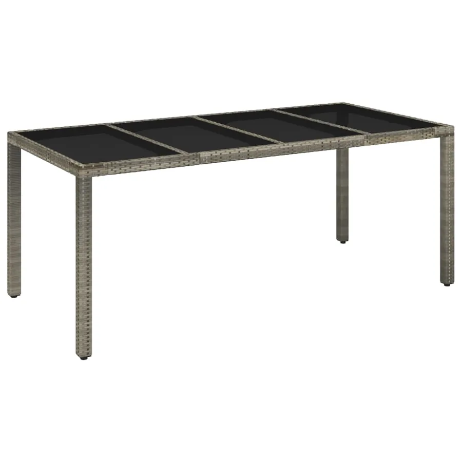 Ensemble à manger de jardin 9 pcs coussins gris résine tressée - 8