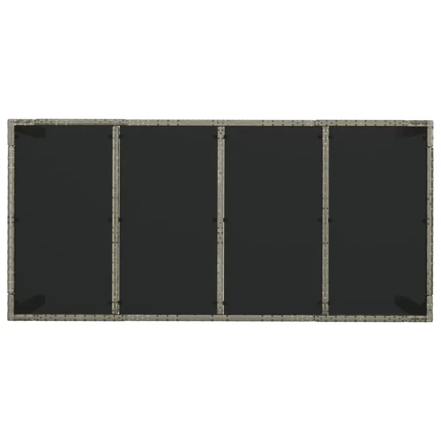 Ensemble à manger de jardin 9 pcs coussins gris résine tressée - 9