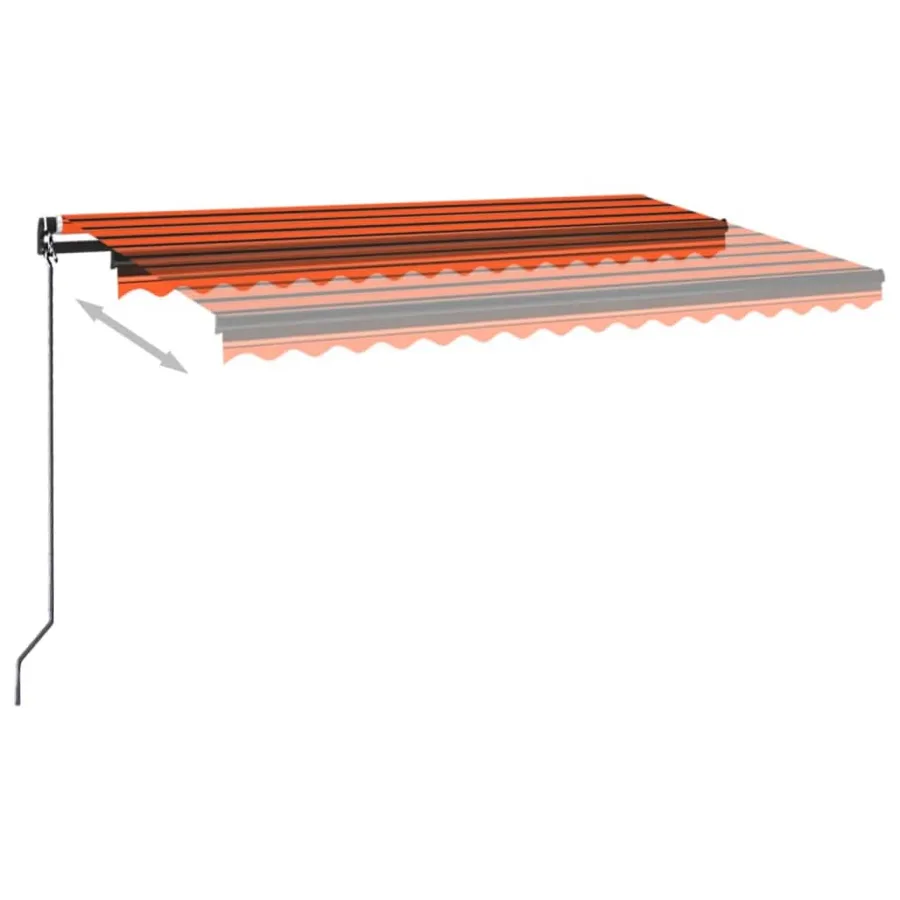 Auvent manuel rétractable 400x350 cm Orange et marron - 3