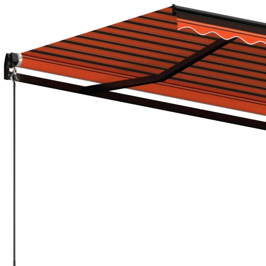 Auvent manuel rétractable 400x350 cm Orange et marron - 5