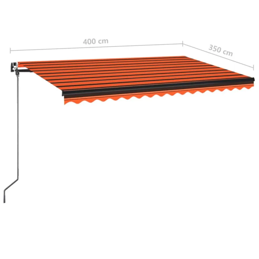 Auvent manuel rétractable 400x350 cm Orange et marron - 7