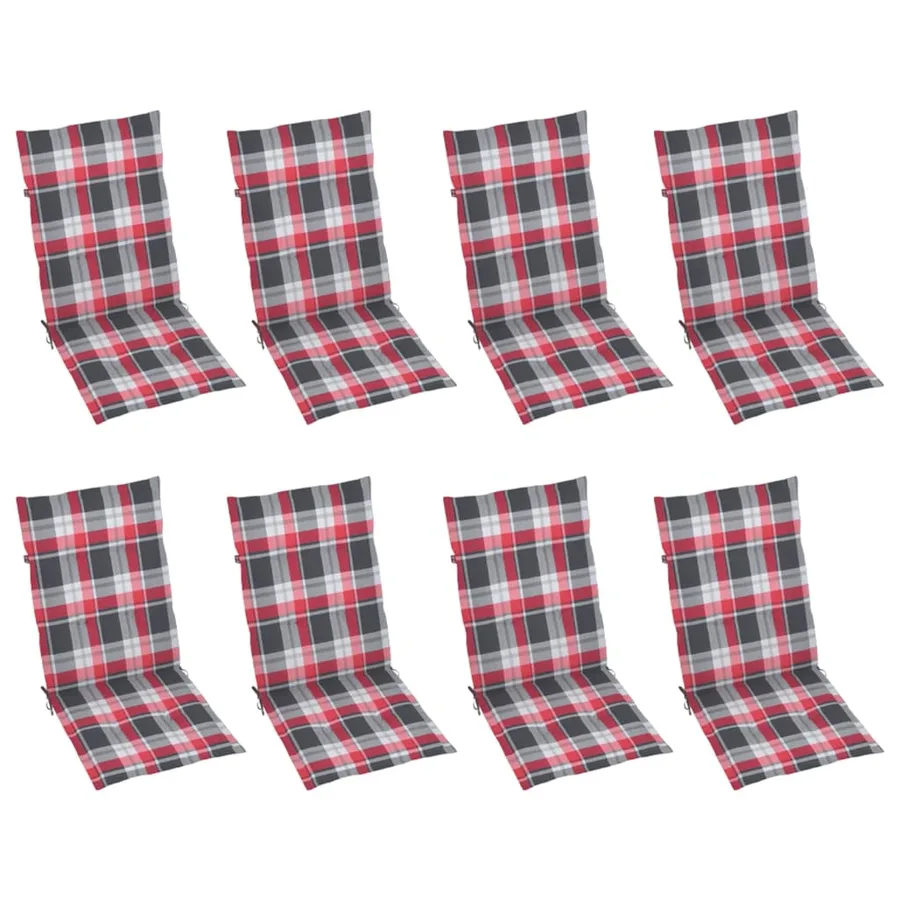 Chaises inclinables de jardin et coussins lot de 8 Gris Acacia - 3