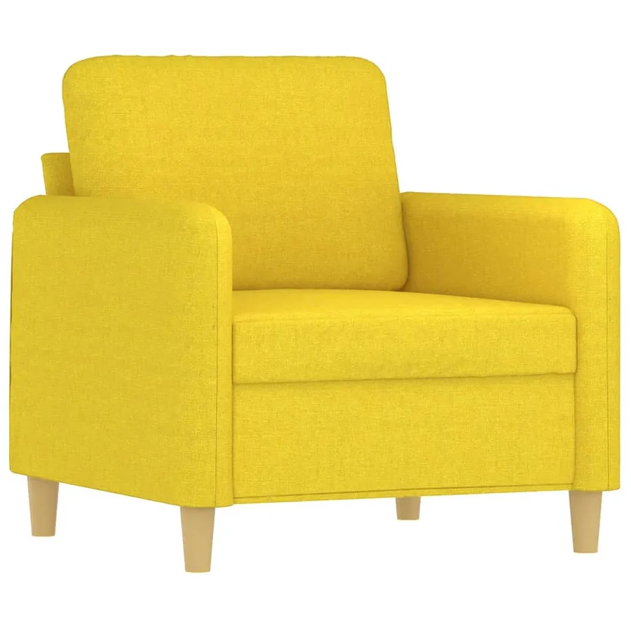 Ensemble de canapés 4 pcs avec coussins jaune clair tissu - 3