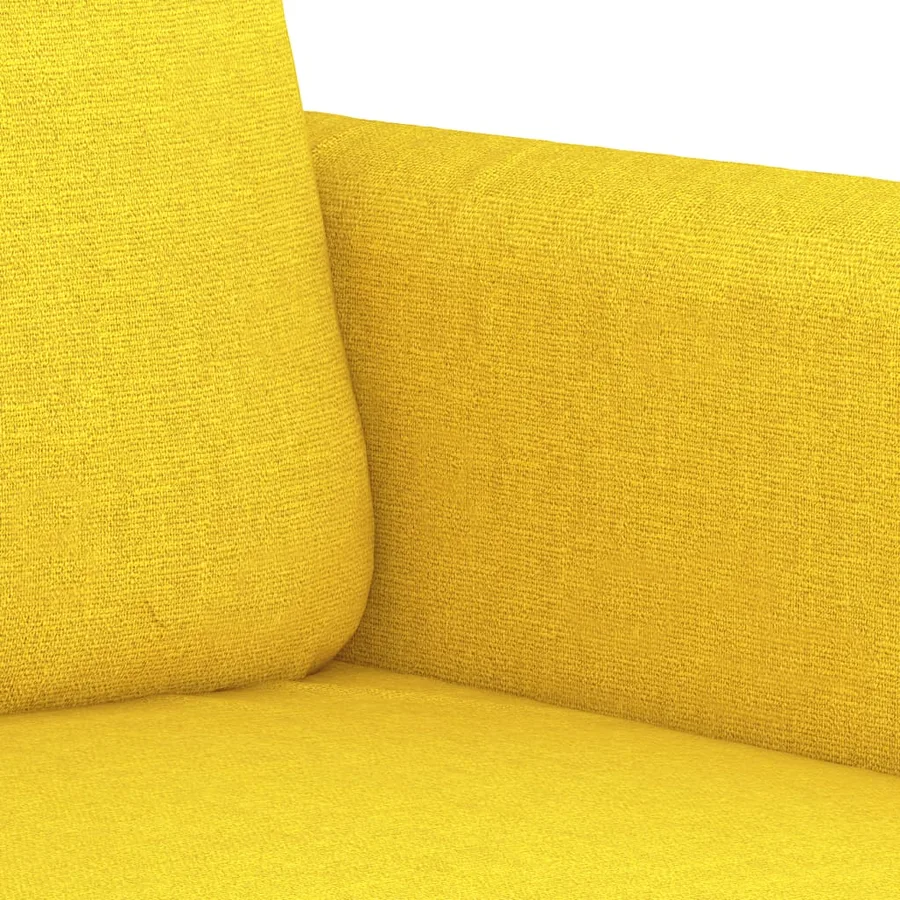 Ensemble de canapés 4 pcs avec coussins jaune clair tissu - 7