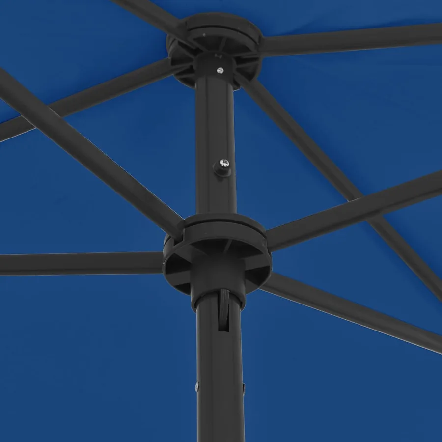 Parasol de plage bleu azuré 180x120 cm - 6