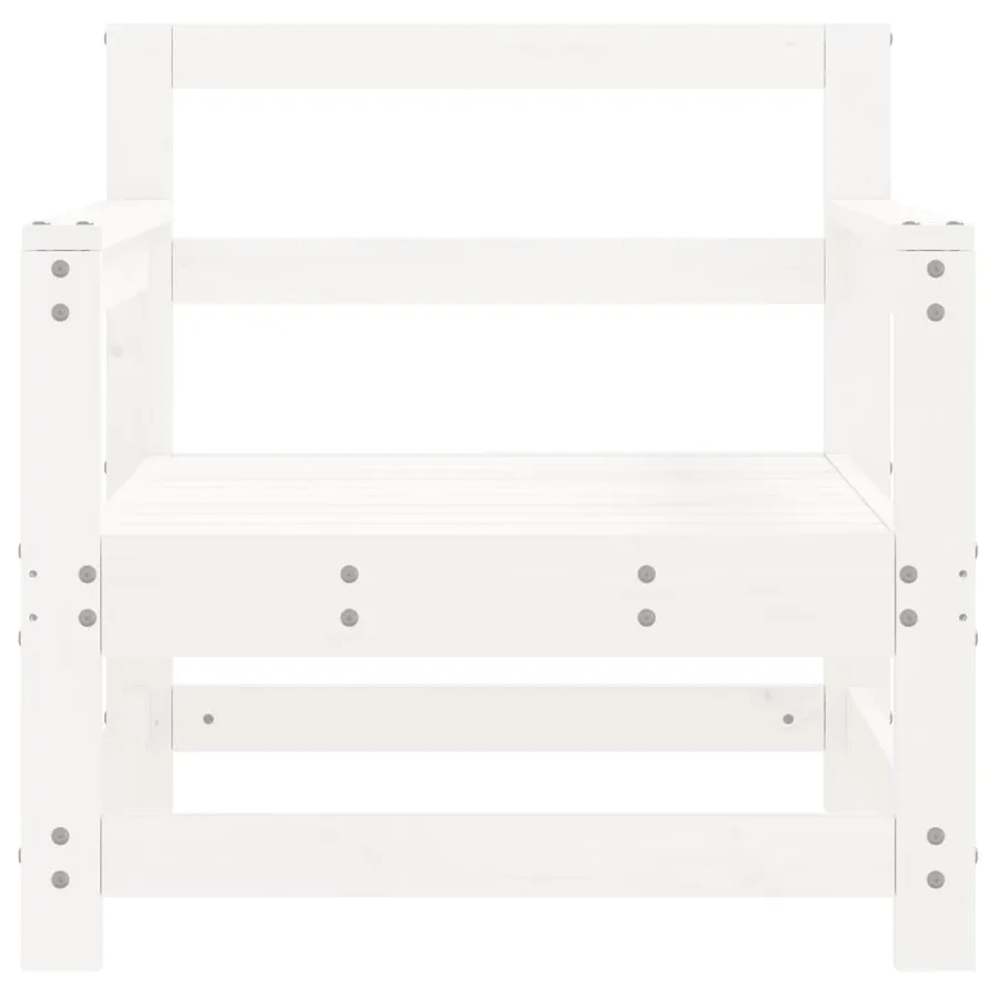 Chaises de jardin lot de 2 blanc bois massif de pin - 4