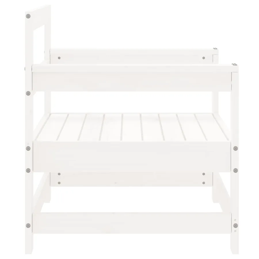 Chaises de jardin lot de 2 blanc bois massif de pin - 5
