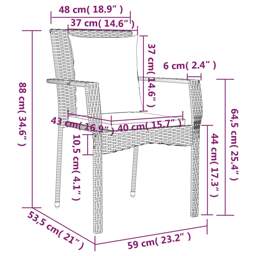 Ensemble à manger de jardin coussins 5 pcs noir et gris - 9