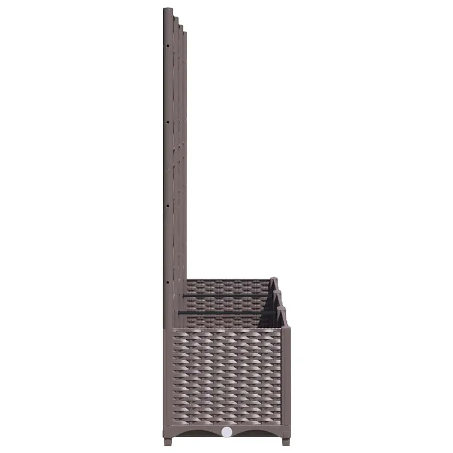 Jardinière avec treillis Marron 120 x 40 x 136 cm PP - 5