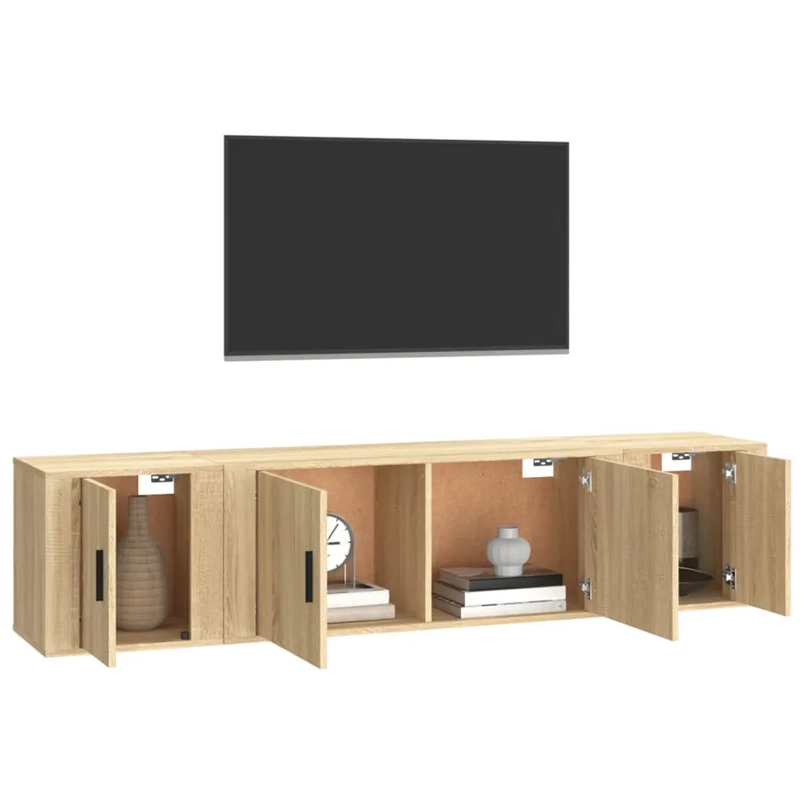 Ensemble de meubles TV 3 pcs Chêne sonoma Bois d'ingénierie - 3