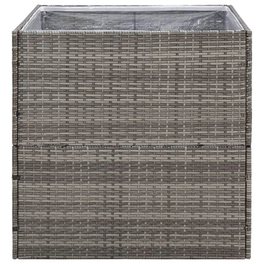 Jardinière Gris 80x80x80 cm Résine tressée - 4