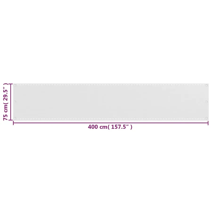 Écran de balcon en PEHD 75x400 cm Blanc - 5