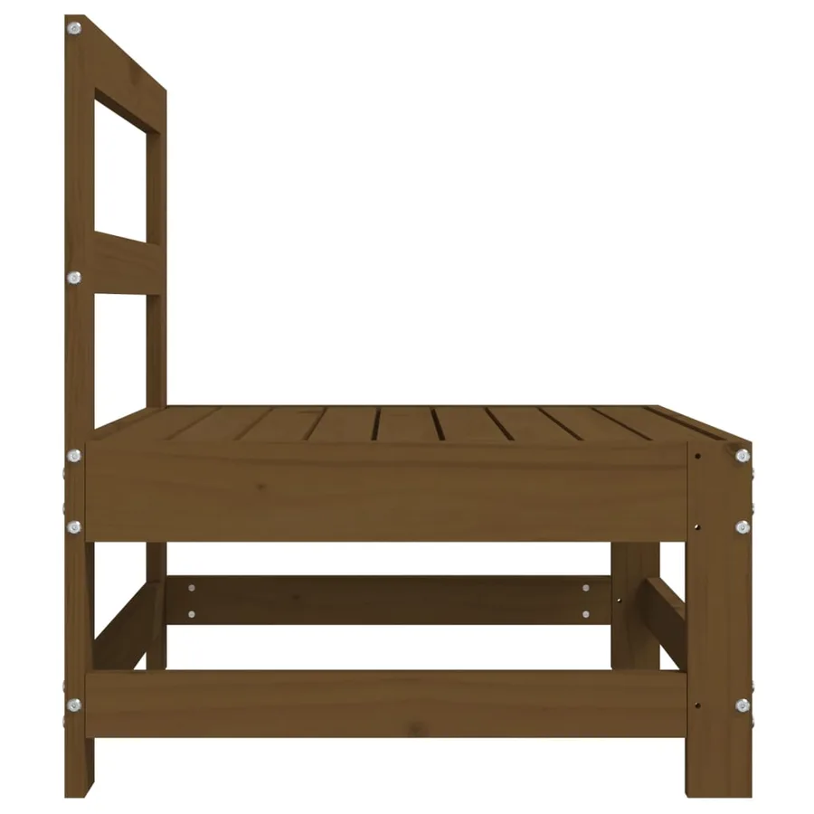 Canapés centraux de jardin 2 pcs marron miel bois de pin solide - 6