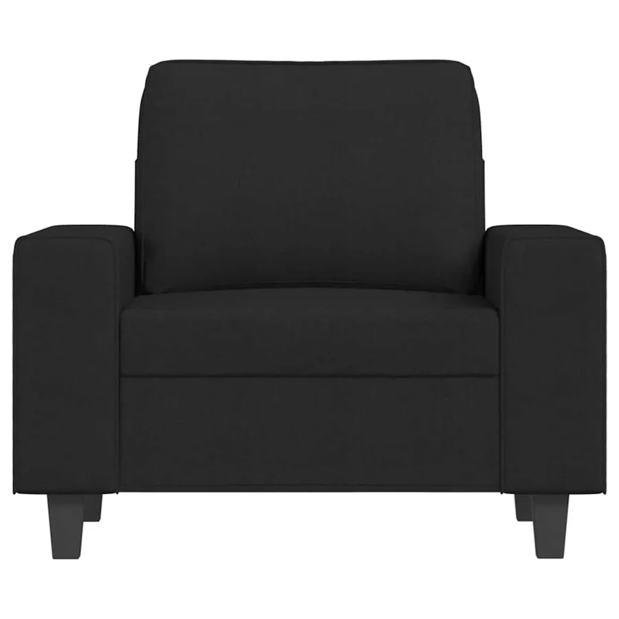 Fauteuil avec repose-pied Noir 60 cm Tissu - 4
