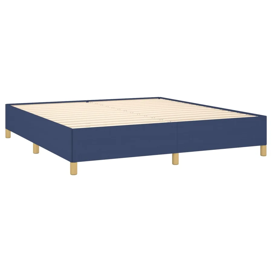 Cadre de lit sans matelas bleu 180x200 cm tissu - 4