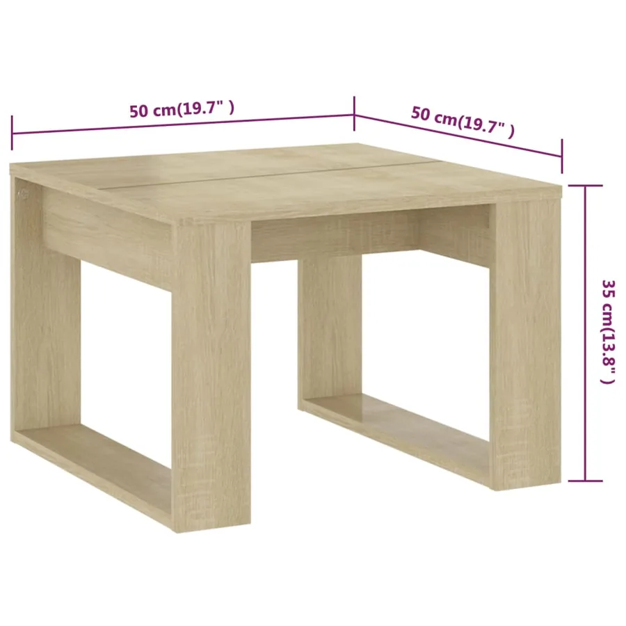 Table d'appoint Chêne sonoma 50x50x35 cm Bois d’ingénierie - 7