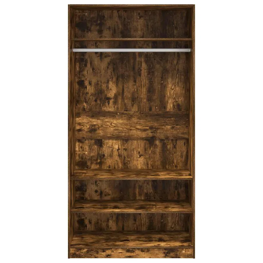 Garde-robe chêne fumé 100x50x200 cm bois d'ingénierie - 4