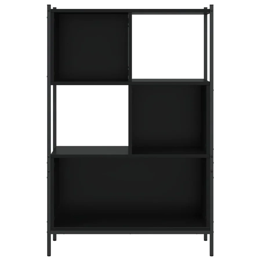 Bibliothèque noir 72x28x109 cm bois d'ingénierie - 5