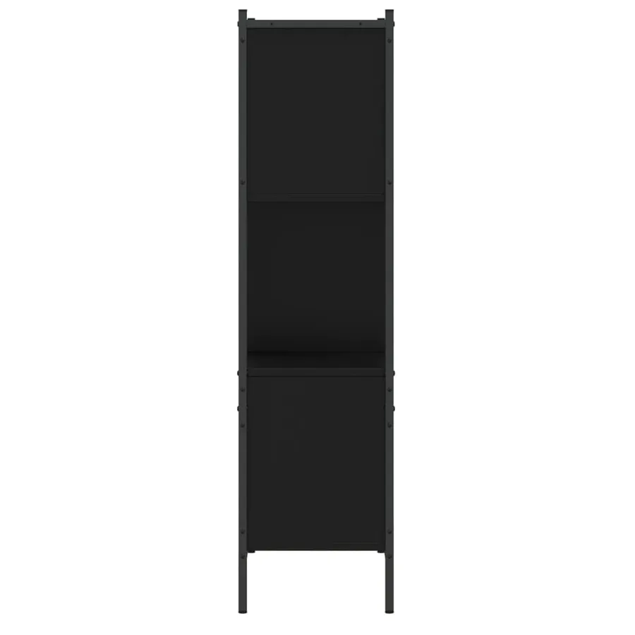 Bibliothèque noir 72x28x109 cm bois d'ingénierie - 6