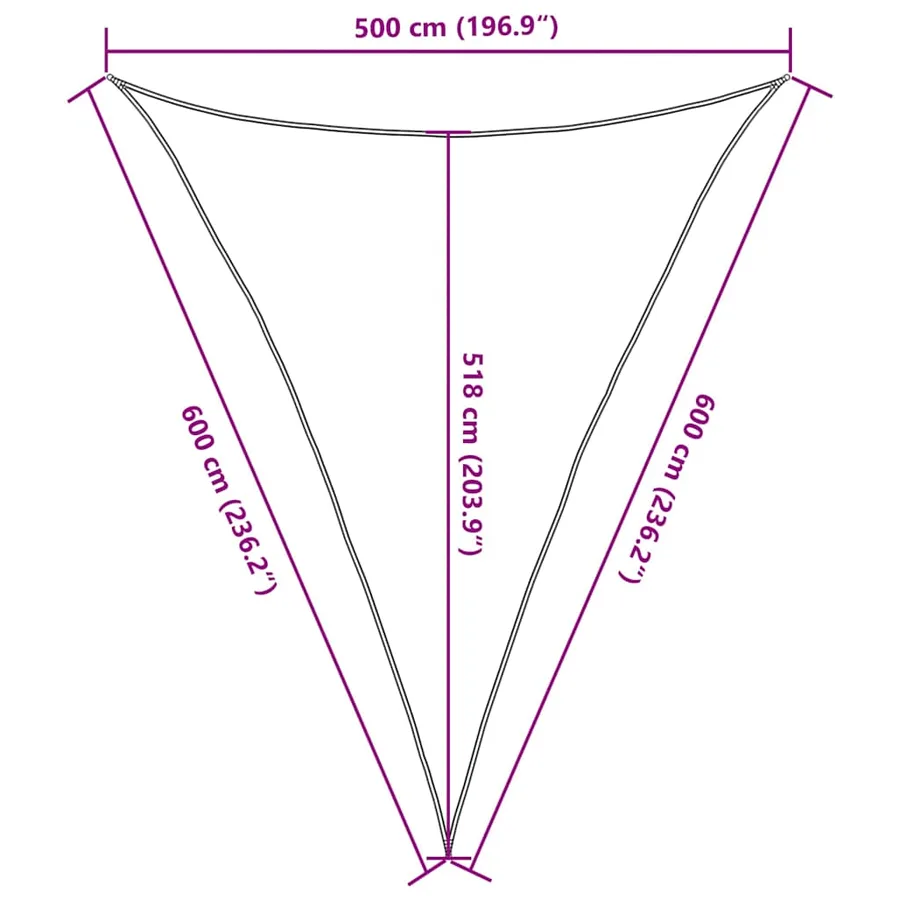 Voile d'ombrage 160 g/m² Taupe 5x6x6 m PEHD - 10