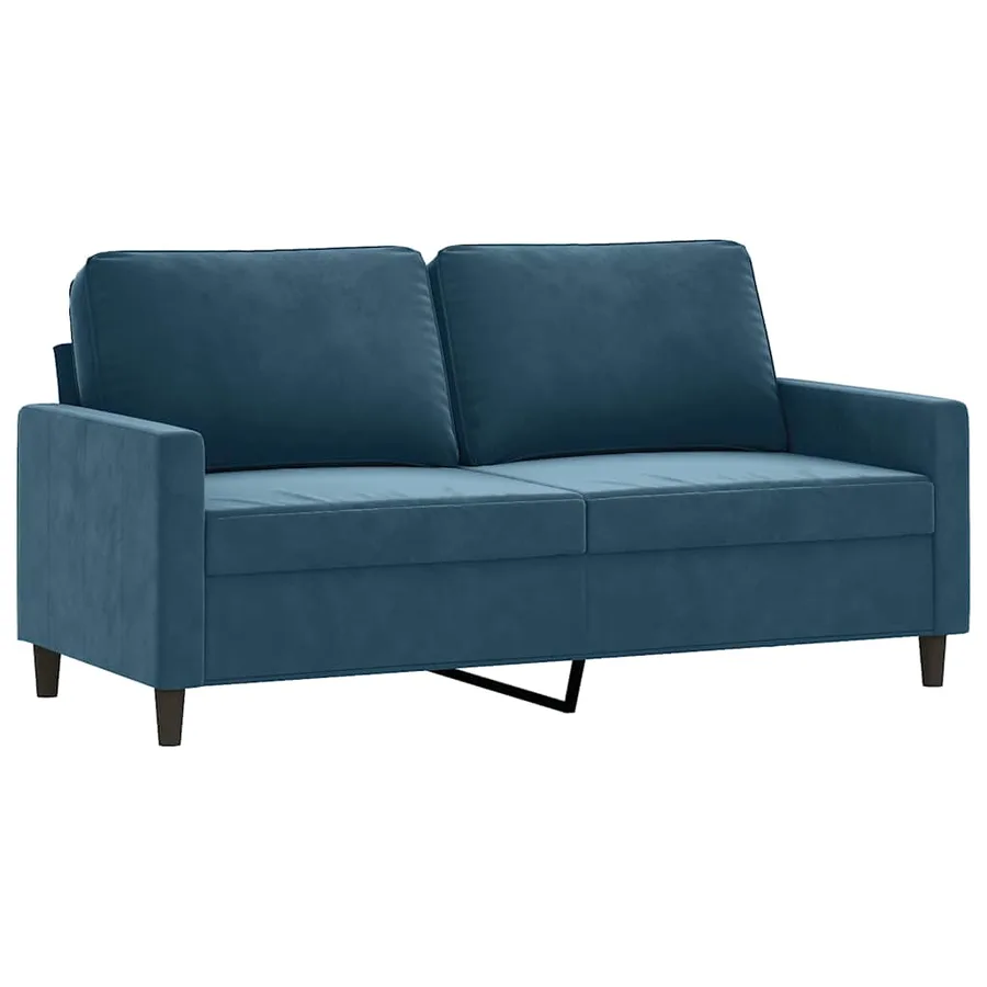 Canapé à 2 places Bleu 140 cm Velours - 2