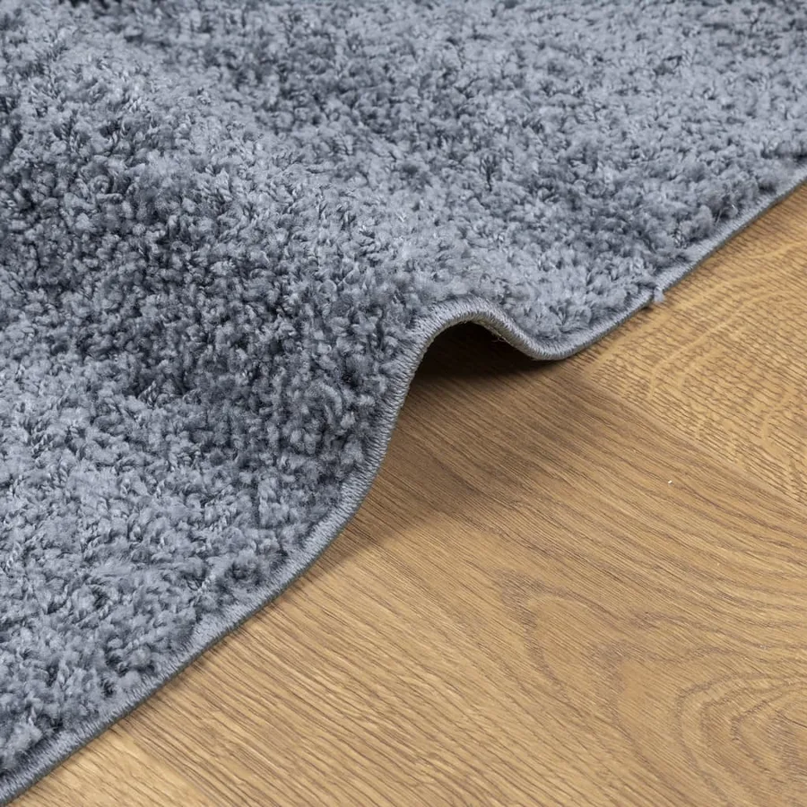 Tapis shaggy PAMPLONA poils longs moderne bleu 200x280 cm - 6