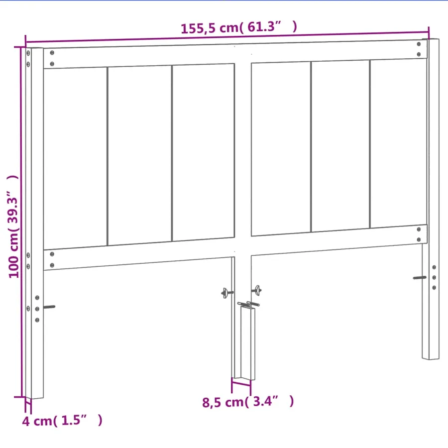 Tête de lit cire marron 150 cm bois massif de pin - 9