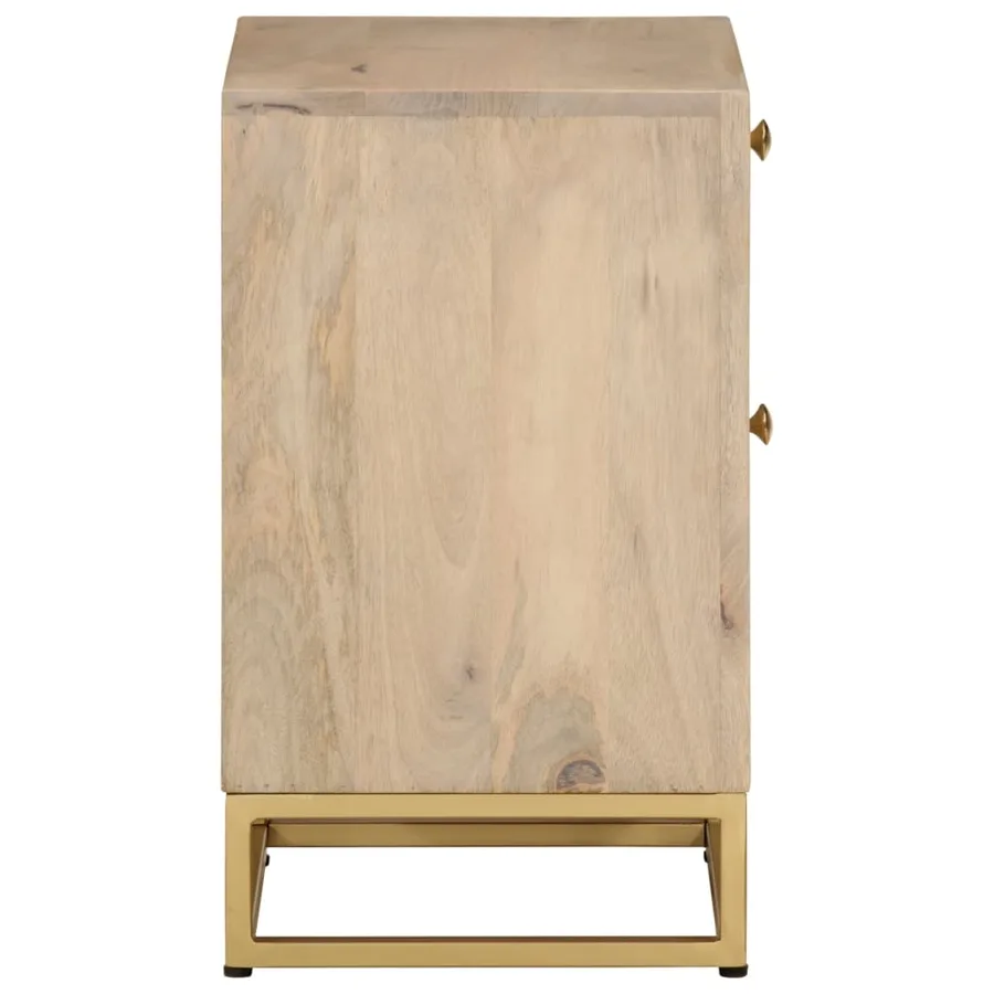 Table de chevet 40x30x50 cm bois massif manguier et fer - 4