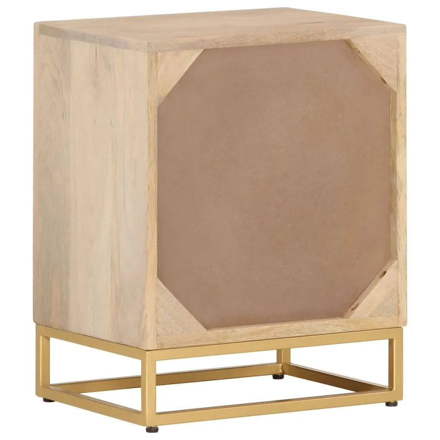 Table de chevet 40x30x50 cm bois massif manguier et fer - 5