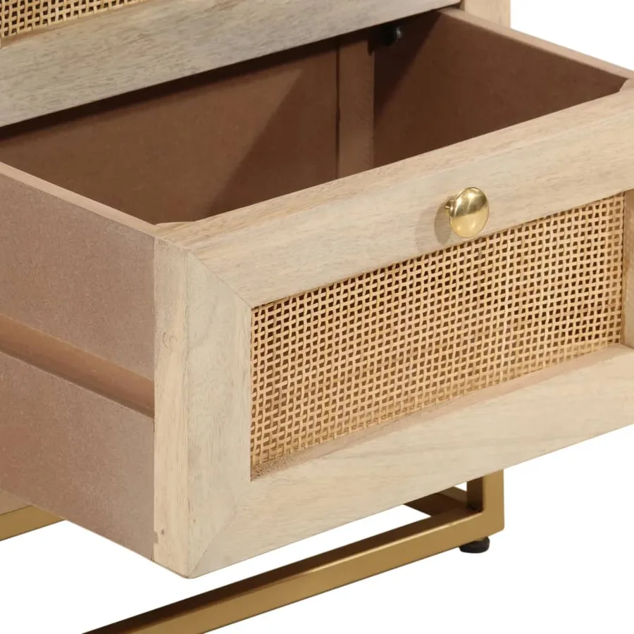 Table de chevet 40x30x50 cm bois massif manguier et fer - 7