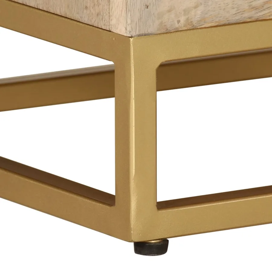 Table de chevet 40x30x50 cm bois massif manguier et fer - 9