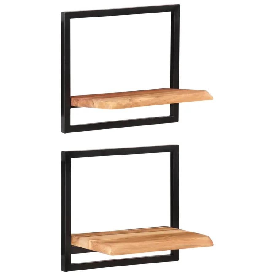 Étagères murales 2 pcs 40x24x35 cm Bois d'acacia et acier - 11
