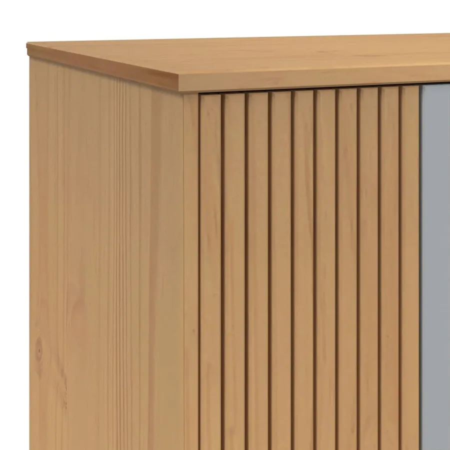 Garde-robe OLDEN gris et marron 76,5x53x172 cm bois massif pin - 10