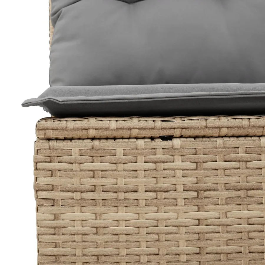 Salon de jardin avec coussins 7 pcs beige résine tressée - 7