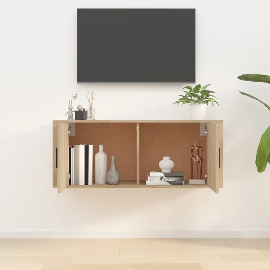 Meuble TV mural Chêne Sonoma 100x34,5x40 cm - 3