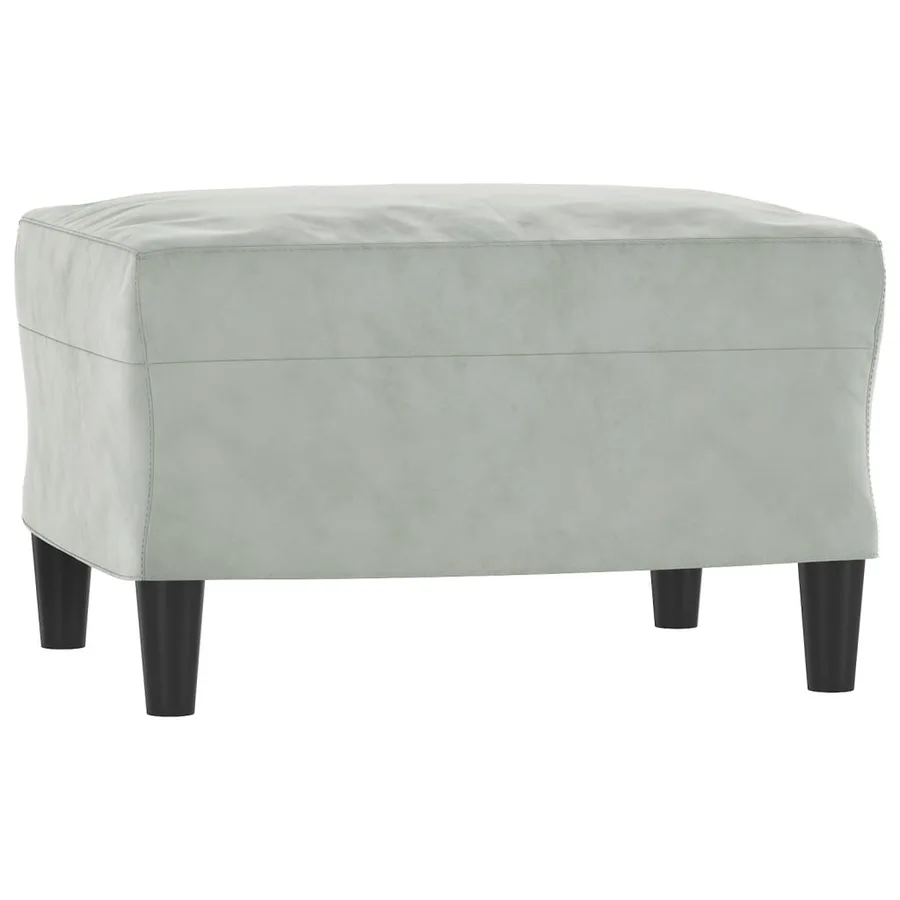 Canapé à 3 places avec repose-pieds Gris clair 180 cm Velours - 5
