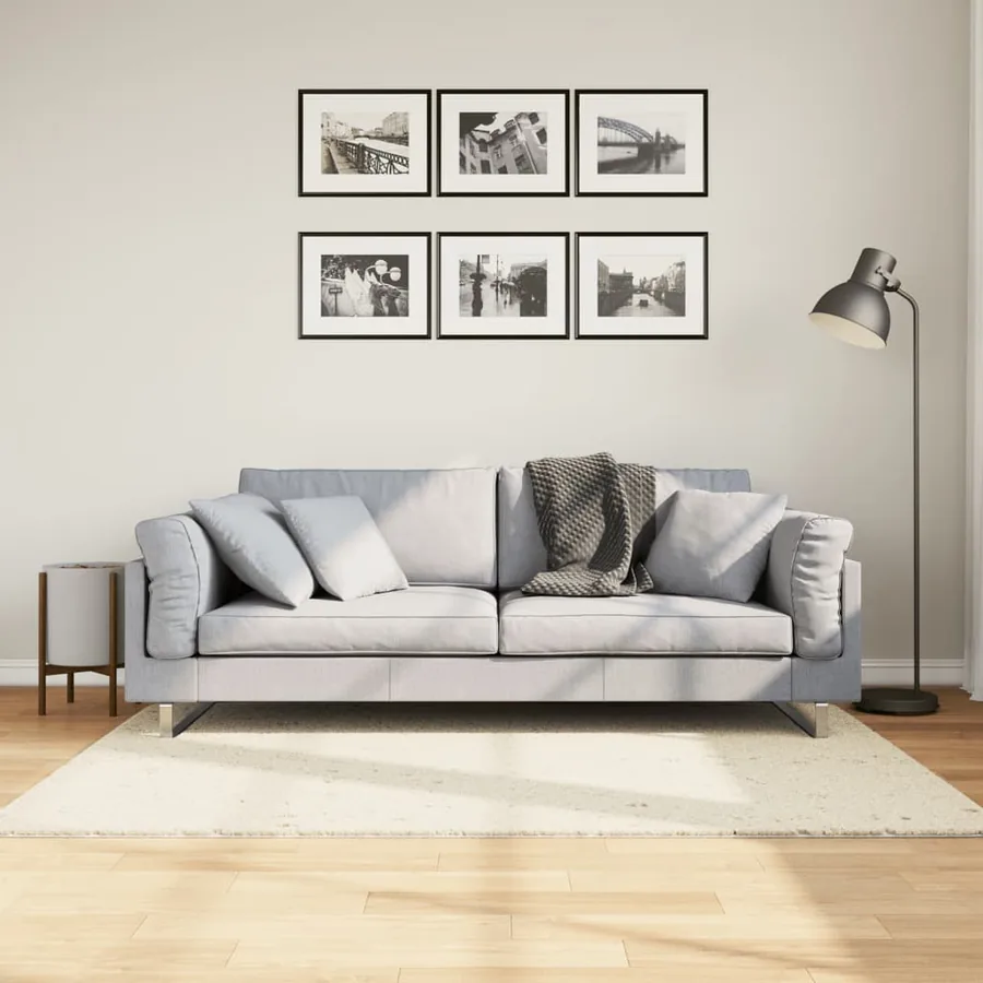 Tapis shaggy PAMPLONA poils longs moderne crème 120x170 cm