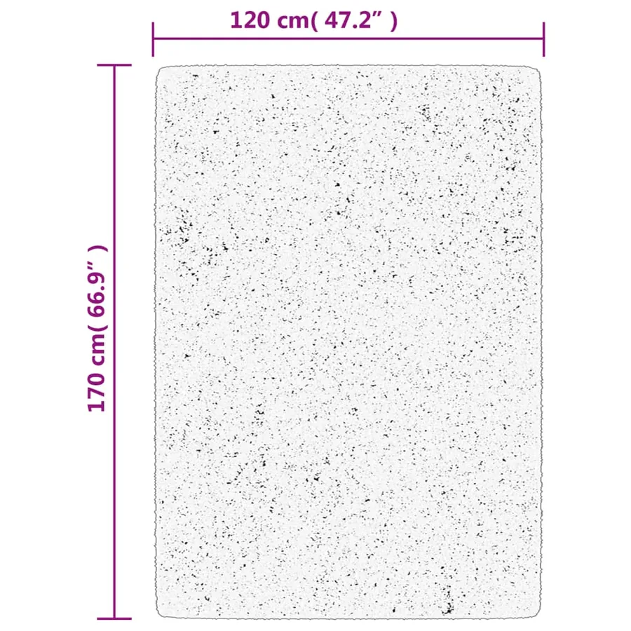 Tapis shaggy PAMPLONA poils longs moderne crème 120x170 cm - 10