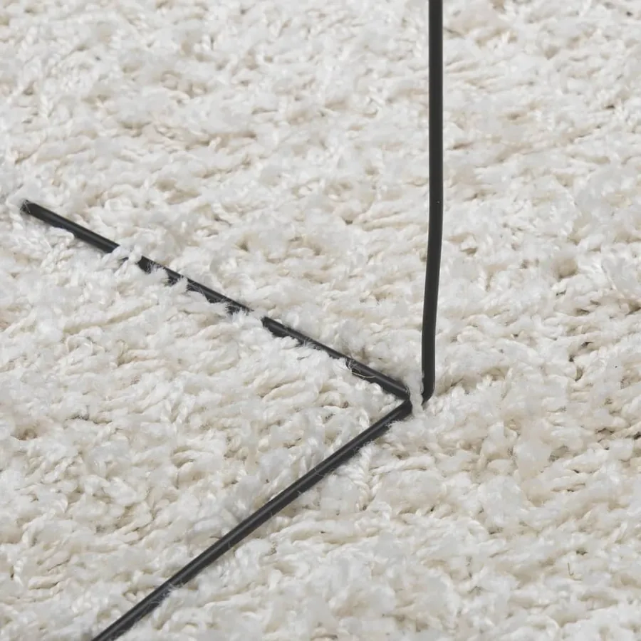 Tapis shaggy PAMPLONA poils longs moderne crème 120x170 cm - 8