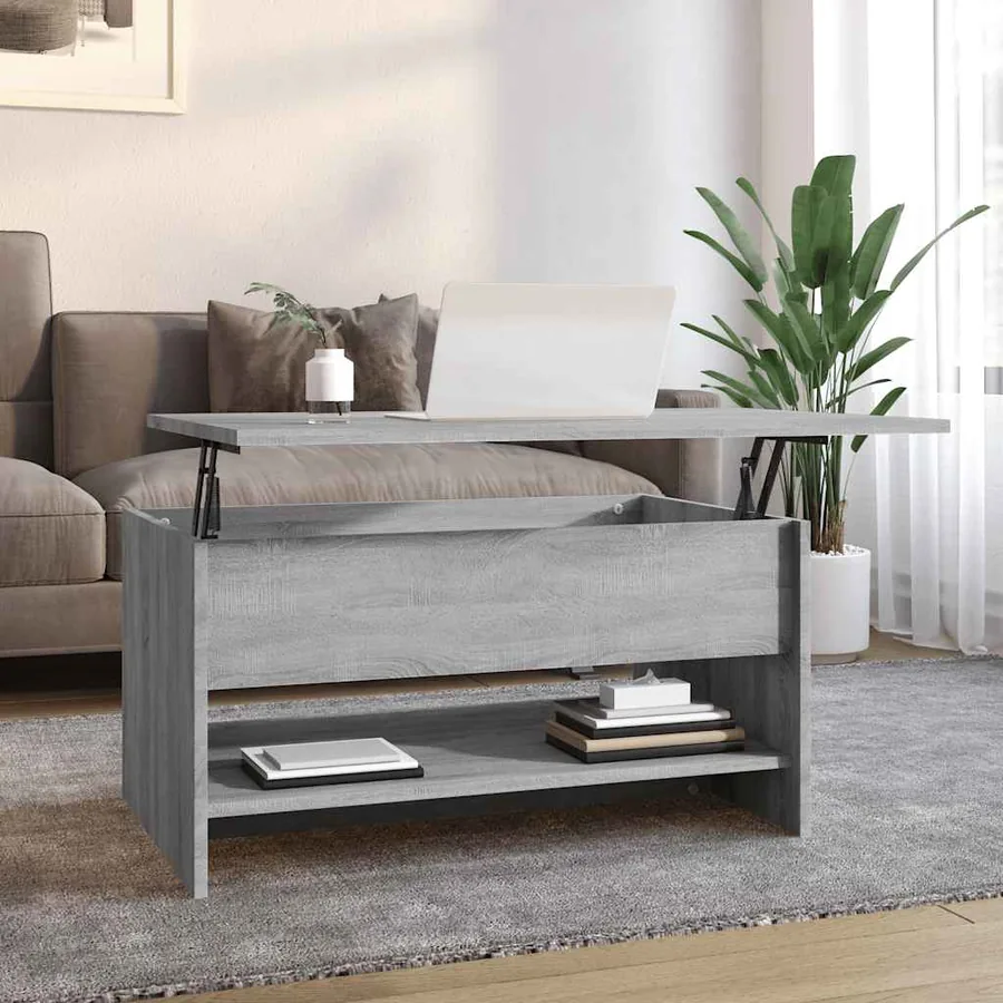 Table basse Sonoma gris 80x50x40 cm Bois d'ingénierie