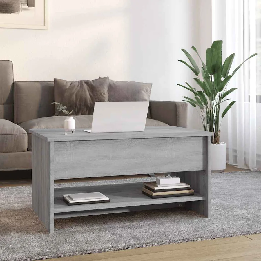Table basse Sonoma gris 80x50x40 cm Bois d'ingénierie - 3