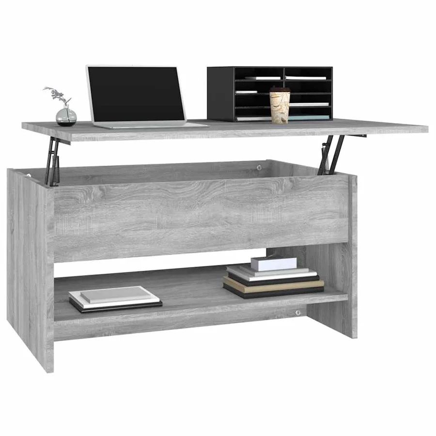 Table basse Sonoma gris 80x50x40 cm Bois d'ingénierie - 4